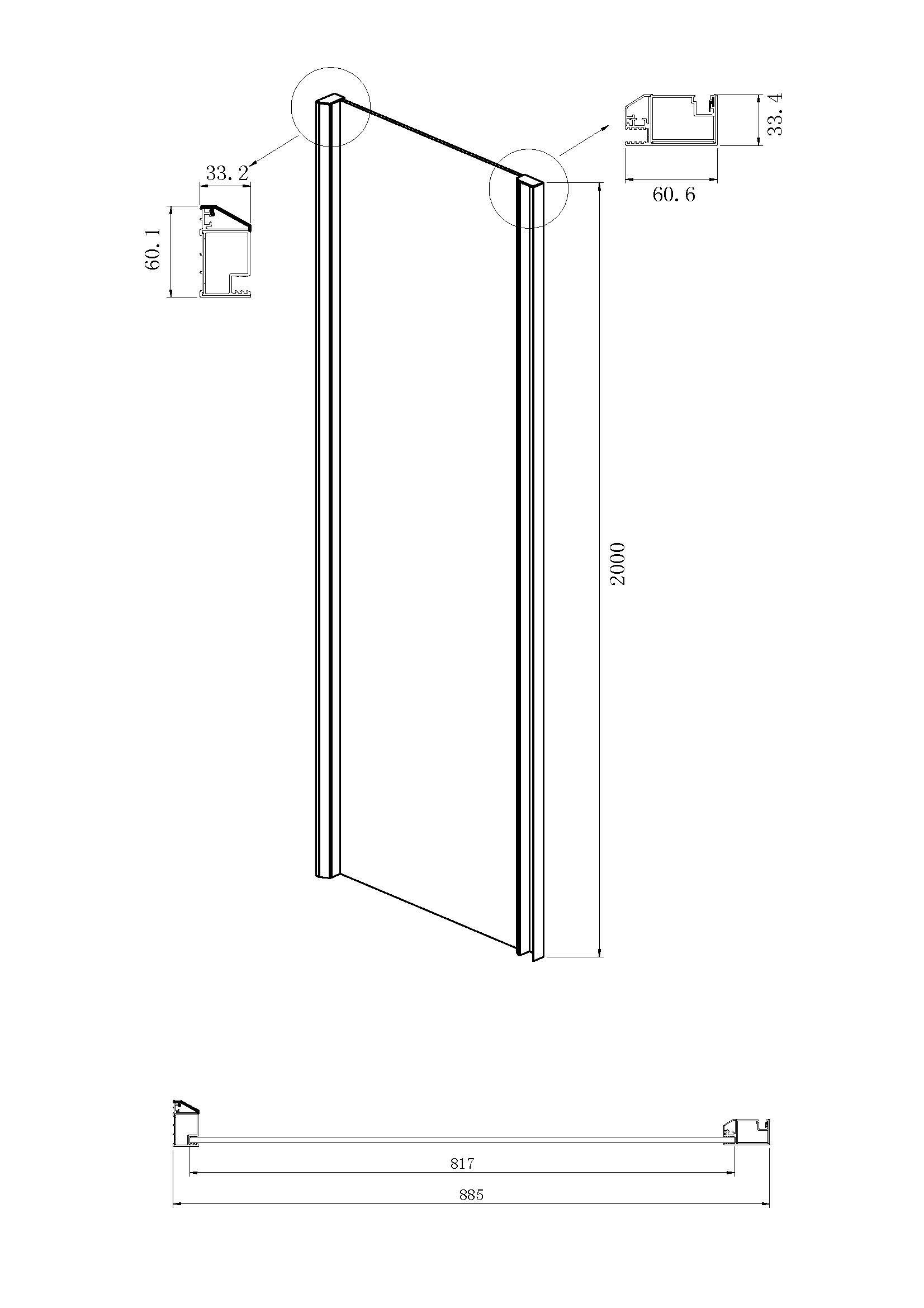 Душевой уголок Ambassador Intense 150x90 110022204IBB-90IBB тонированный, черный