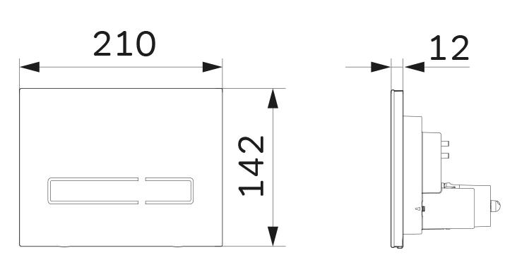 Кнопка смыва Am.Pm Touch Pro I0450A38 стекло, черный