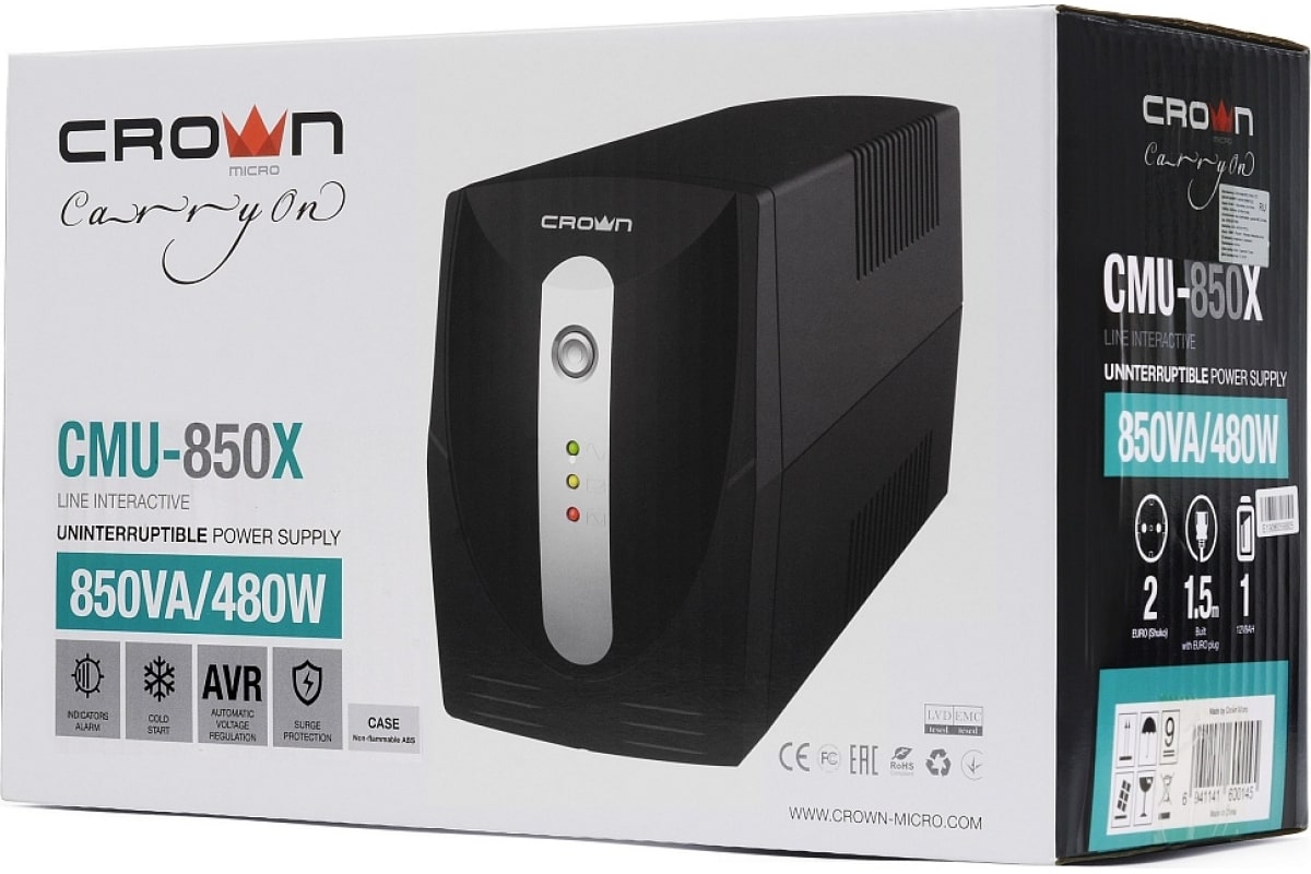 Источник бесперебойного питания Crown Micro MICRO cmu-850x CM000003125