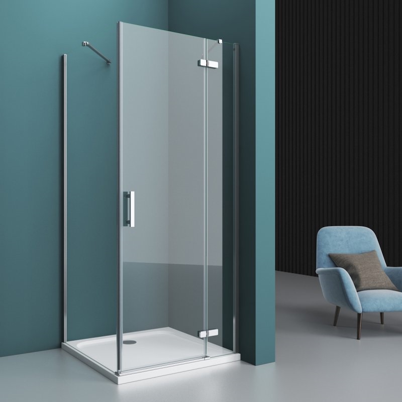 Душевой уголок BelBagno KRAFT-AH-12-100/90-C-Cr-R 100x90 прозрачный, хром, правый