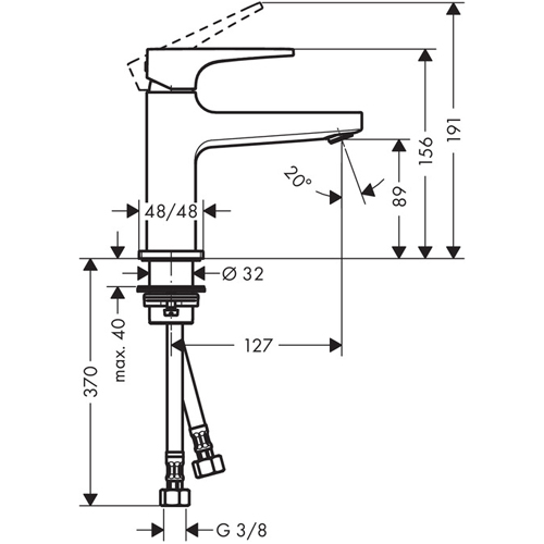 Смеситель для раковины Hansgrohe Metropol 100 32500000