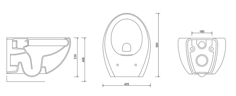 Подвесной унитаз Gural Vit Arya AR31DAK00 безободковый, белый