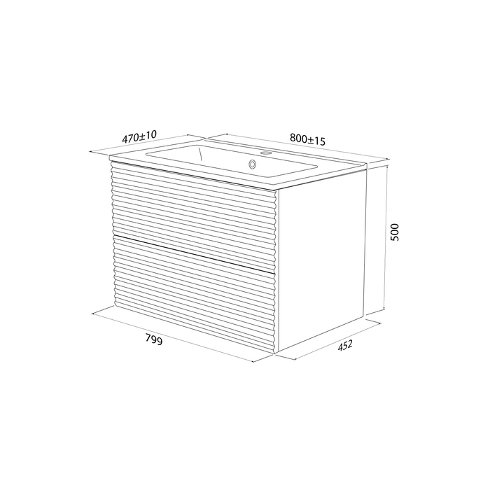 Тумба с раковиной Iddis Bild 80 см белый BIL80W0i95K