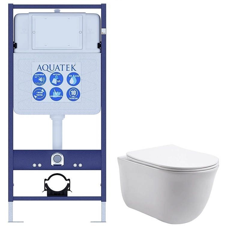 Подвесной унитаз SET Aquatek Классик Т с инсталляцией