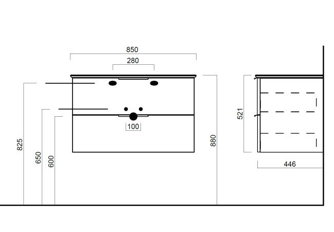 Тумба с раковиной Kerama Marazzi Piano 85 см дымчатый вяз