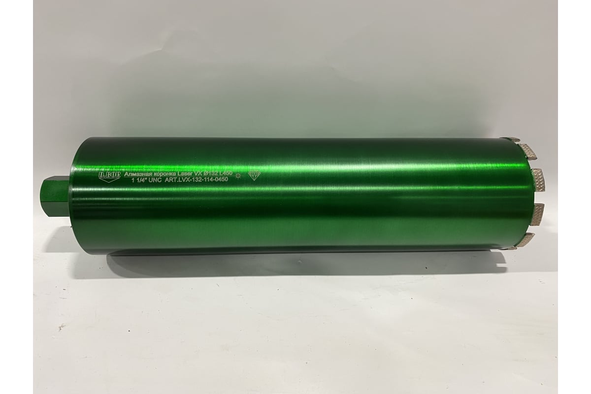 Коронка алмазная Laser VX (132х450 мм; 1 1/4 UNC) D.BOR LVX-132-114-0450