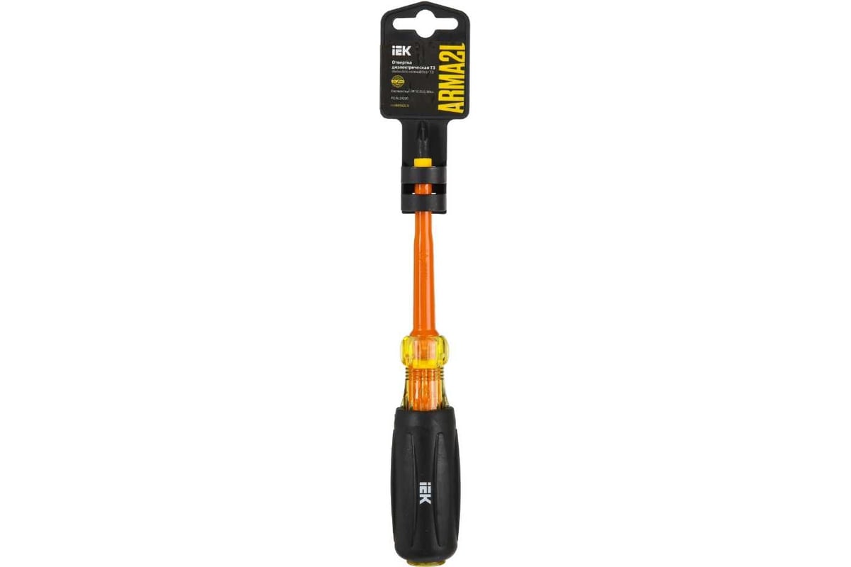 Отвертка IEK Arma2l 5 диэлектрическая pz/sl2x100 т3 A2L5-SC30-T3-ZS-20-100