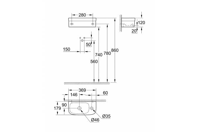 Раковина Grohe Euro Ceramic 39327000 37 см