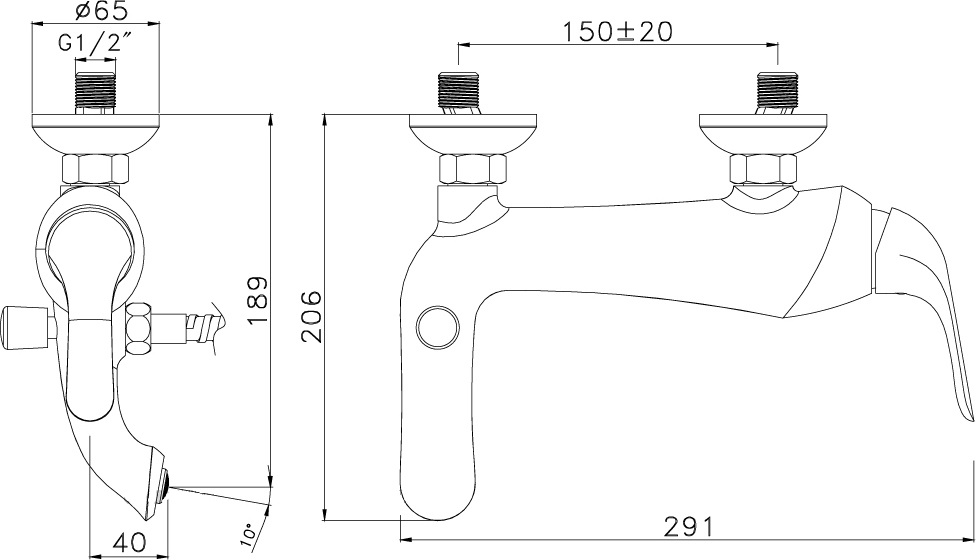 Смеситель для ванны Lemark Swan LM5402BG черный/золото