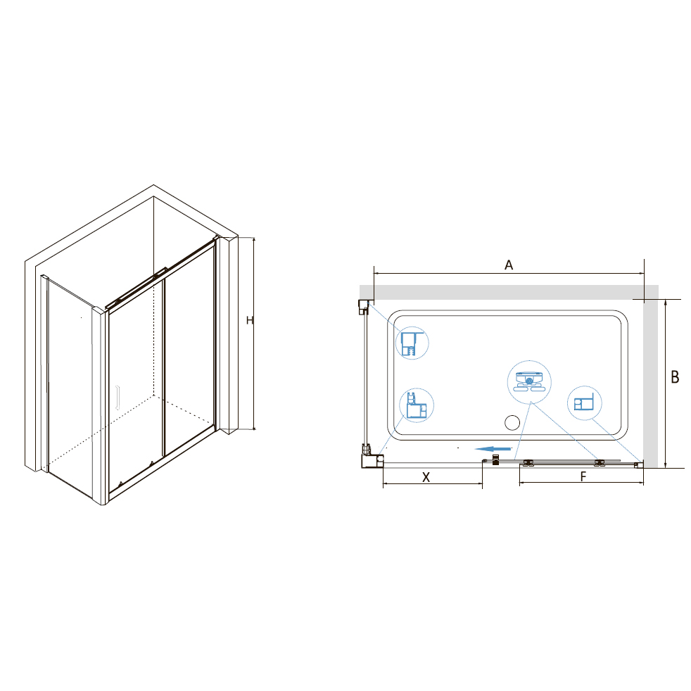 Душевой уголок RGW Classic CL-48 (CL-14 + Z-050-1) 110x80 прозрачное, хром 32094881-011