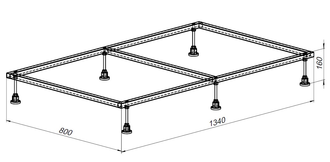 Каркас для поддона Allen Brau 8.00006 140x90