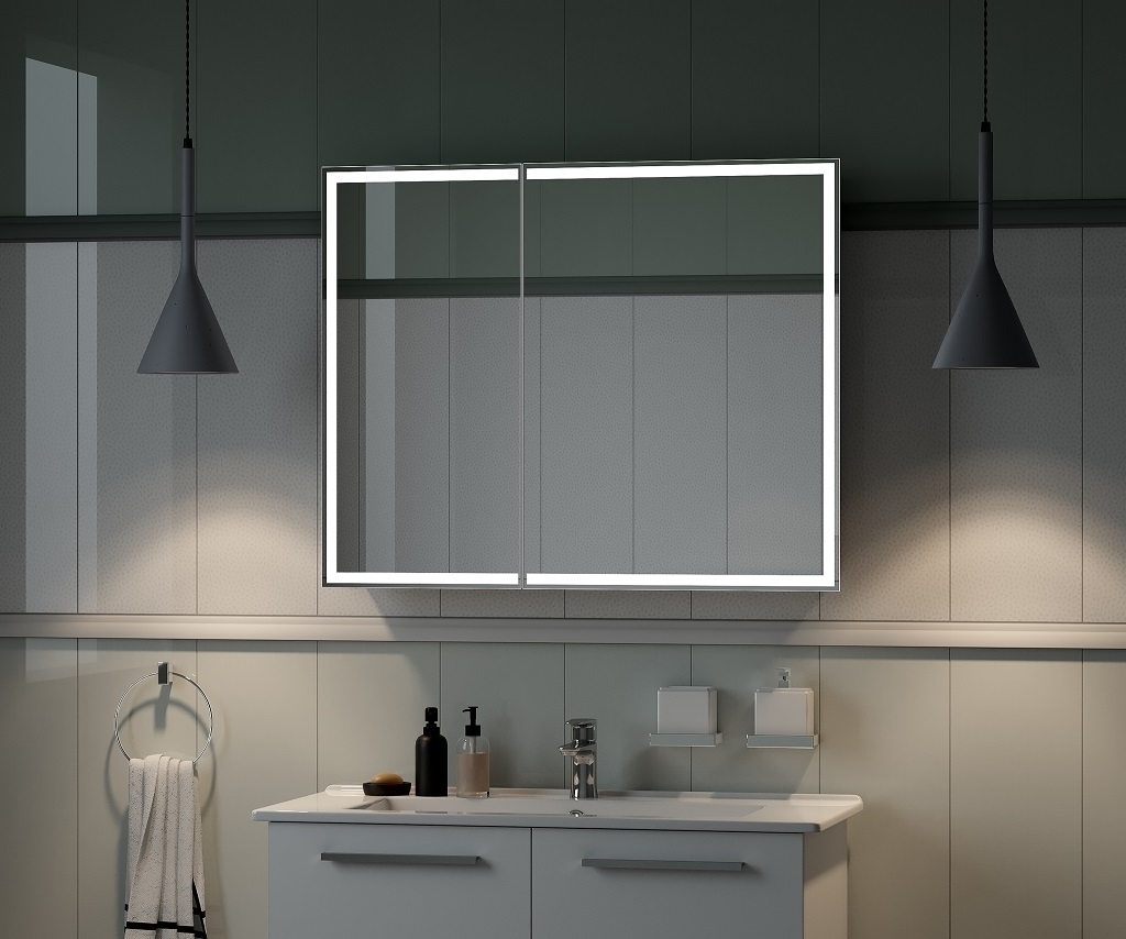 Зеркальный шкаф Континент Allure LED 100x80 с подсветкой, МВК044