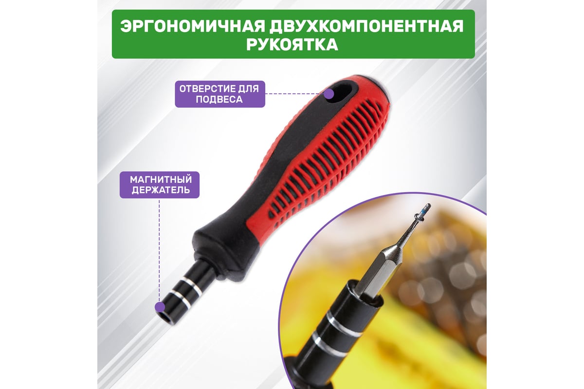 Наборная отвертка для точечных работ Rexant 37 предметов 12-4702