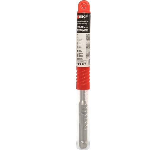 Бур по бетону Professional SDS-plus 10x160 мм, 4 резца EKF db-10-160-4x4-ue