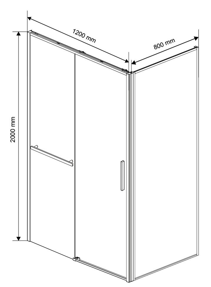 Душевой уголок Vincea Slim Soft VSR-1SS8012CLB 120x80 черный, стекло прозрачное