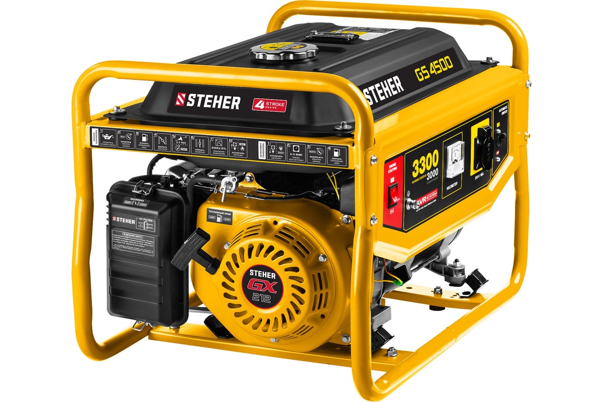 Бензиновый генератор Steher 3300 Вт GS-4500