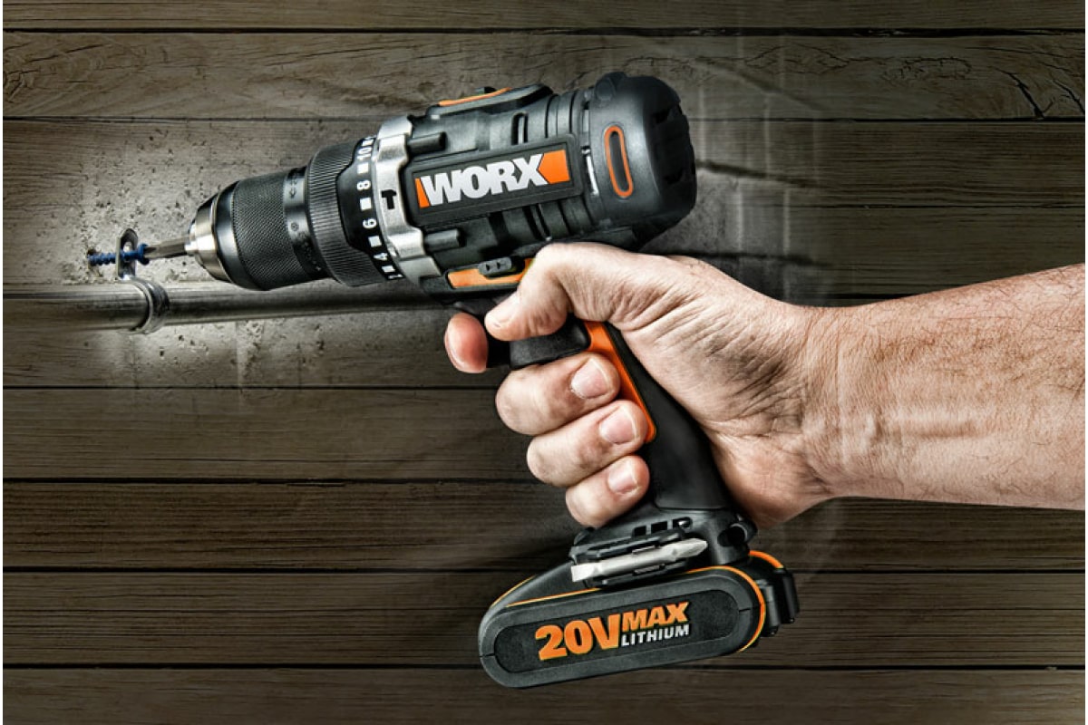 Ударная аккумуляторная дрель-шуруповерт Worx WX372.9