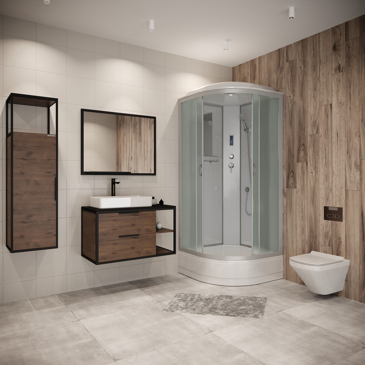 Душевая кабина Niagara NG 3301-14P 90x90 стекло матовое, пульт управления