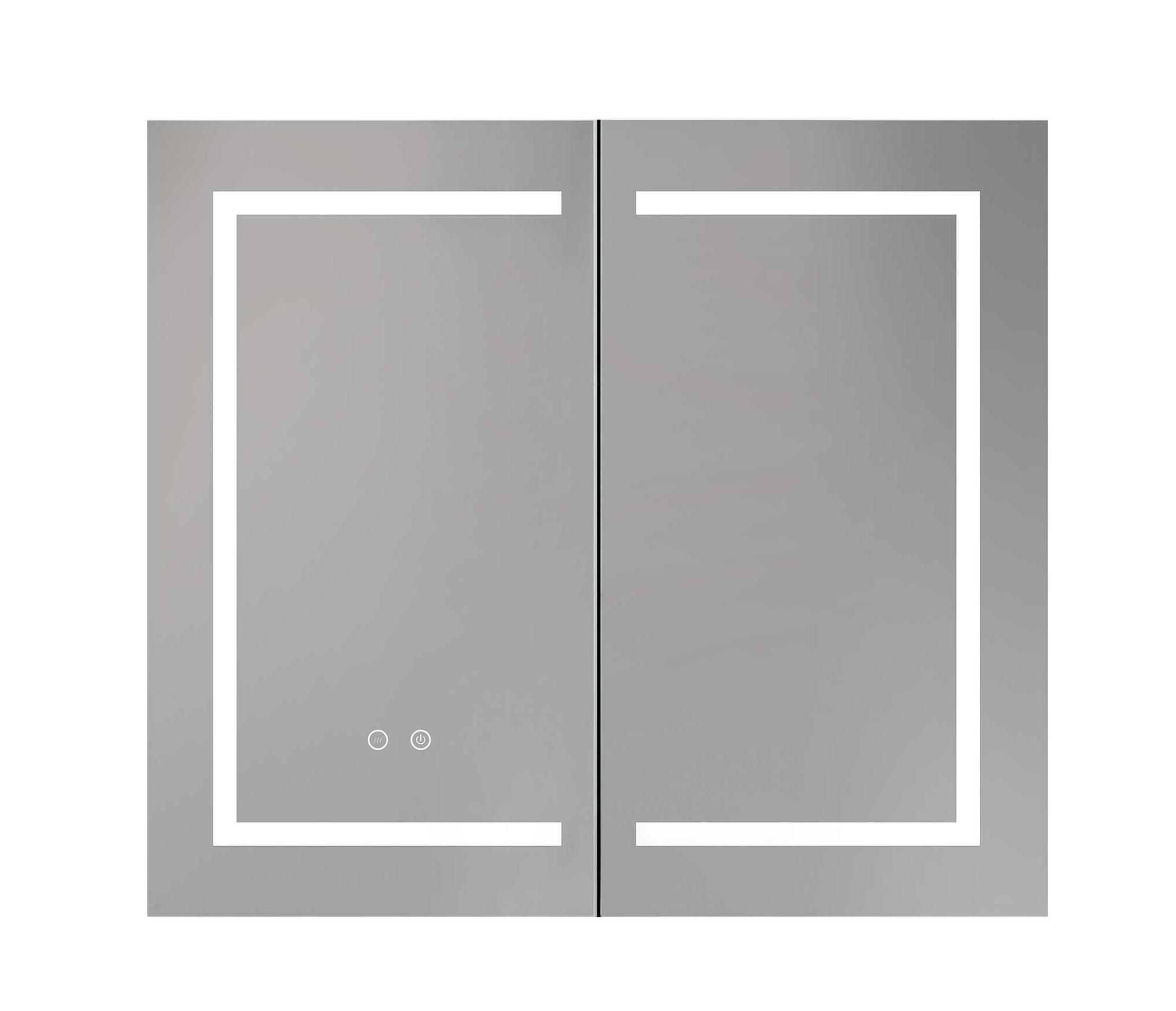 Зеркальный шкаф Aquatek 80x70 см с подсветкой, антипар, хром AQ7604-MLC