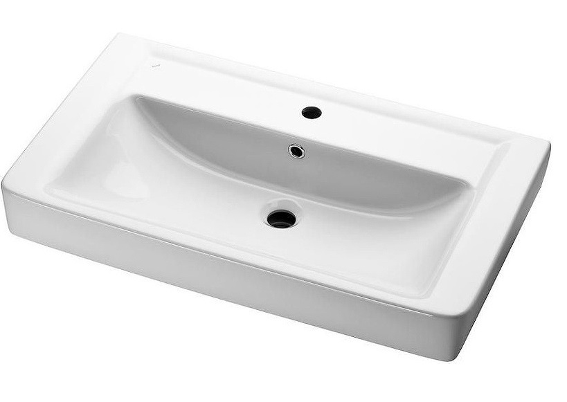 Мебель для ванной Lemark Combi 80 см белый глянец/черный