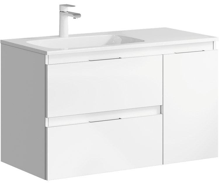 Тумба с раковиной Aqwella Accent 90 см левая