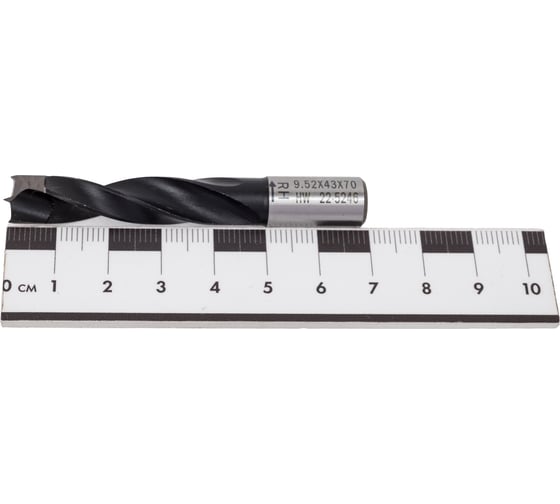 Сверло HW (9.52x43x70 мм; Z 2+2; S 10x20 мм; RH) для присадочного станка CMT 309.095.11