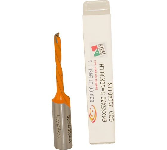 Сверло для глухих отверстий DORIGO HW Ø4x35x70 S=Ø10x30 Z=2 LH 21040113