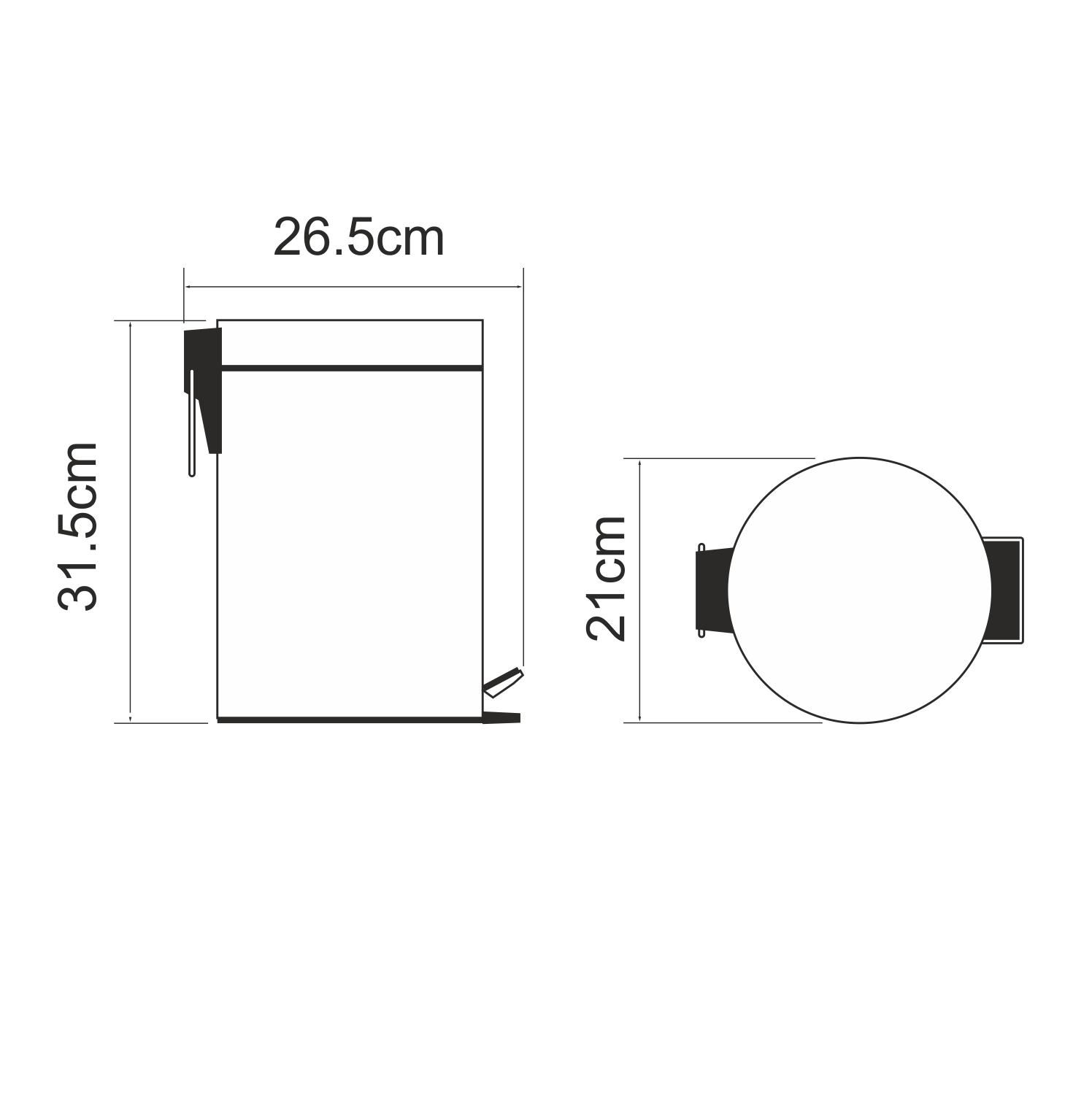 Ведро WasserKRAFT K-635BLACK 5л, с микролифтом, черный