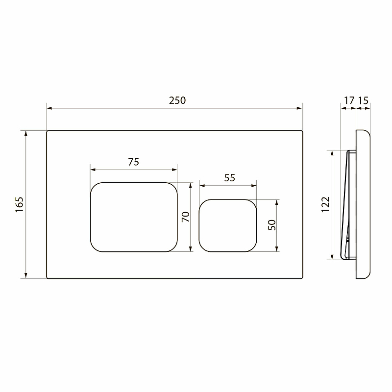 Кнопка смыва Point Афина PN44041G золото