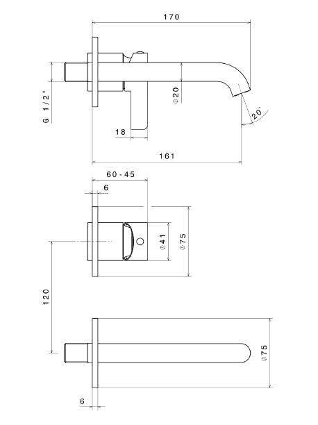 Смеситель для раковины Kerama Marazzi Linea хром 71028EKM.21.018