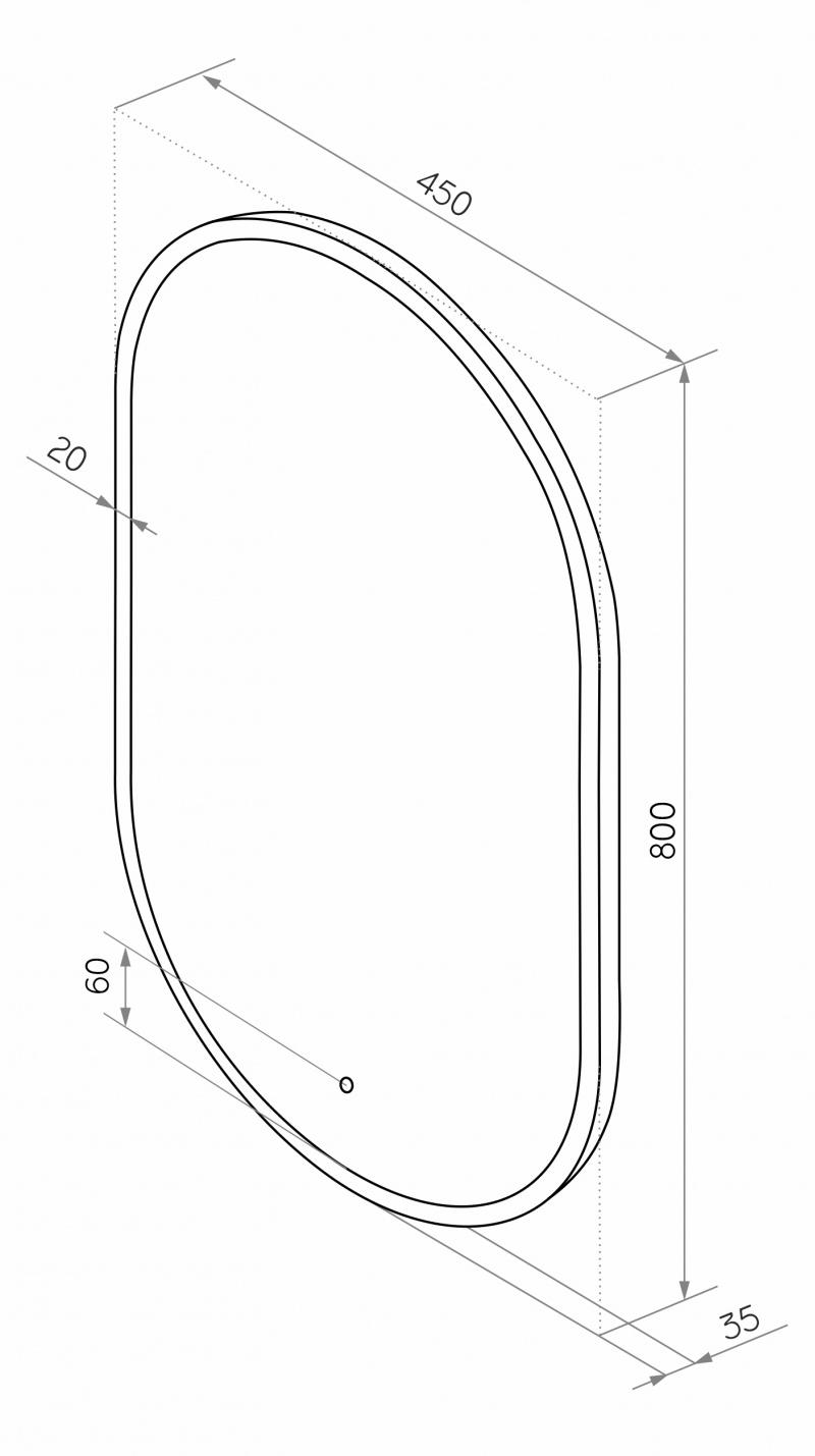 Зеркало Континент Prime White LED 45x80 см с подсветкой ЗЛП1099