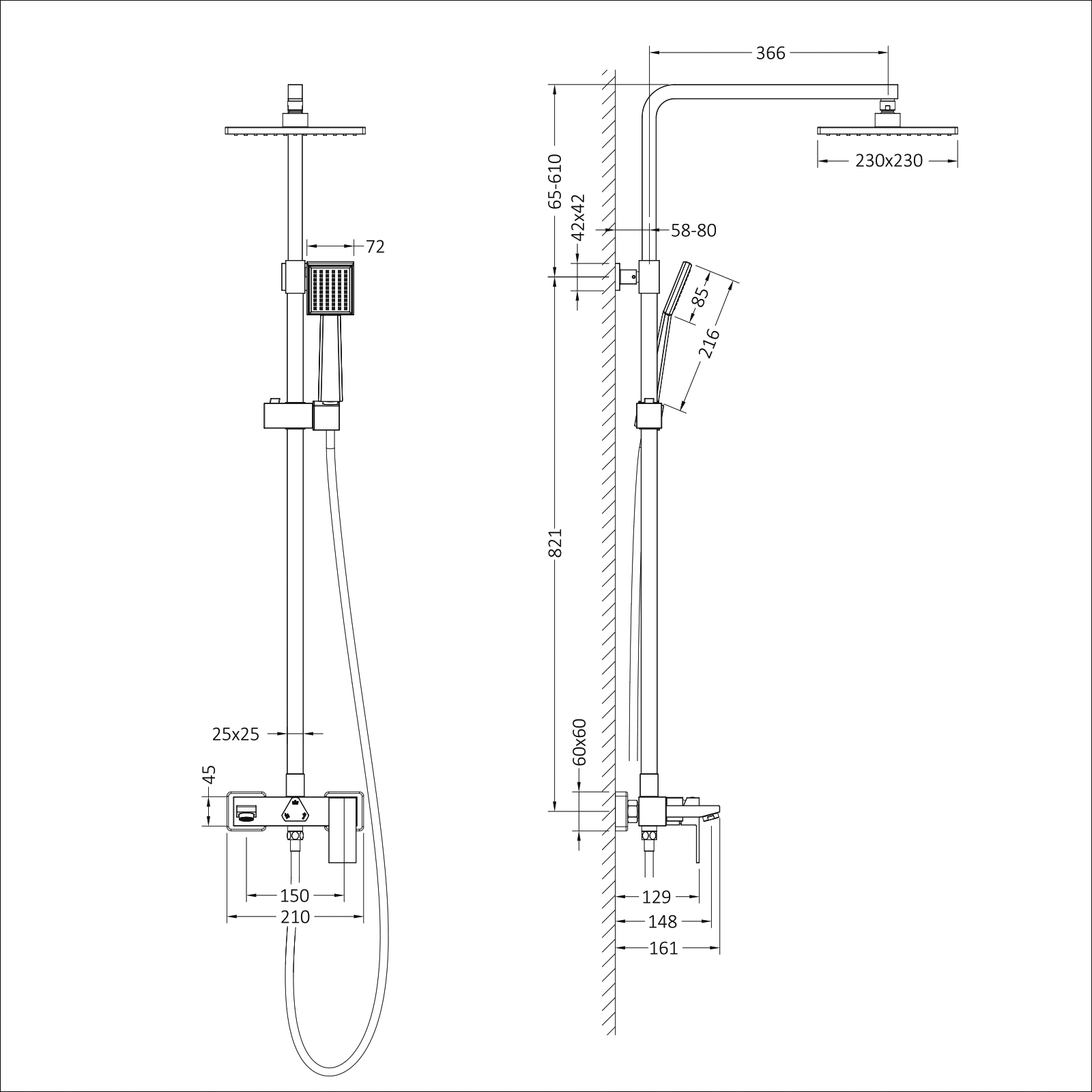 Душевая стойка Timo Selene SX-1030/16 матовый белый