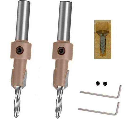 Комплект из 2-х зенкеров D=9.5 мм, d1=4 мм, S=6.3 мм PROCUT CS101.954063333