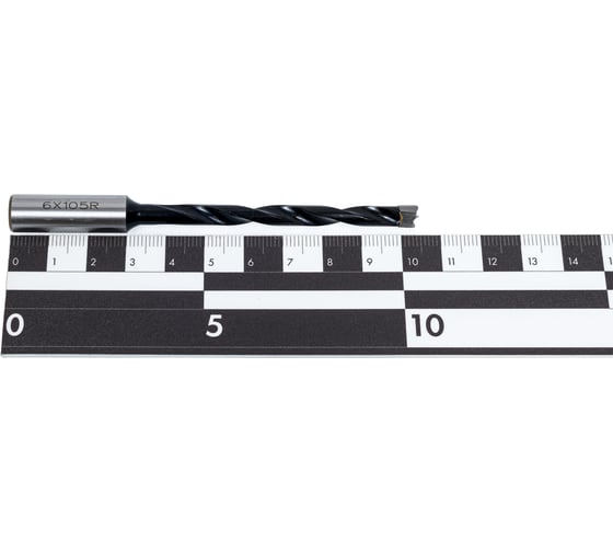 Сверло присадочное усиленное "глухое" (6x105 мм; S=10x20 мм; RH) ROTIS 412.06105R