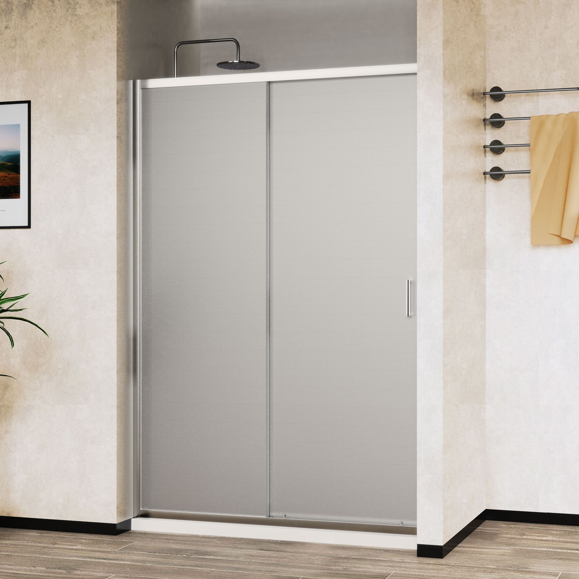 Душевая дверь Vincea City VDS-5CT150MT 150x195 хром, текстурная Душевая дверь Vincea City VDS-5CT150MT 150x195 хром, текстурная