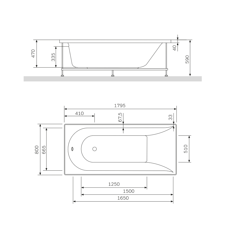 Акриловая ванна Am.Pm Spirit W72A-180-080W-A2 180x80 см