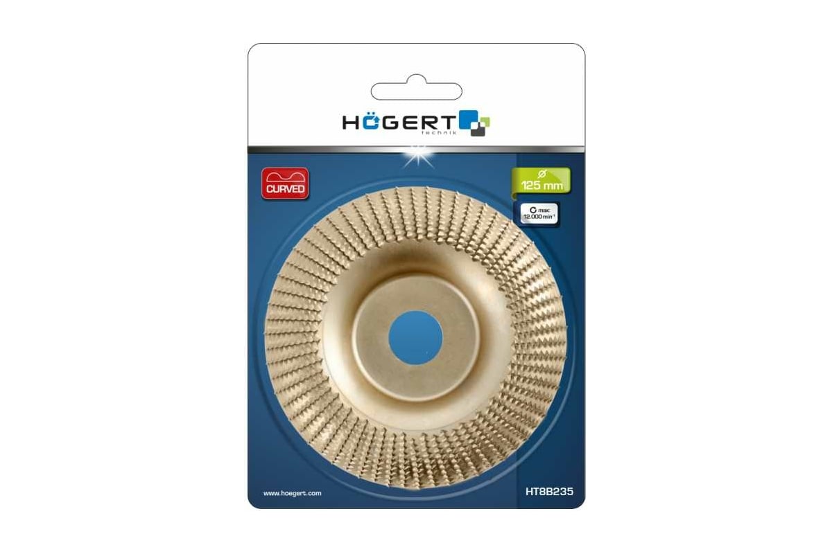 Диск выпуклый обдирочно-шлифовальный 125х22.2 мм Hoegert Technik HT8B235