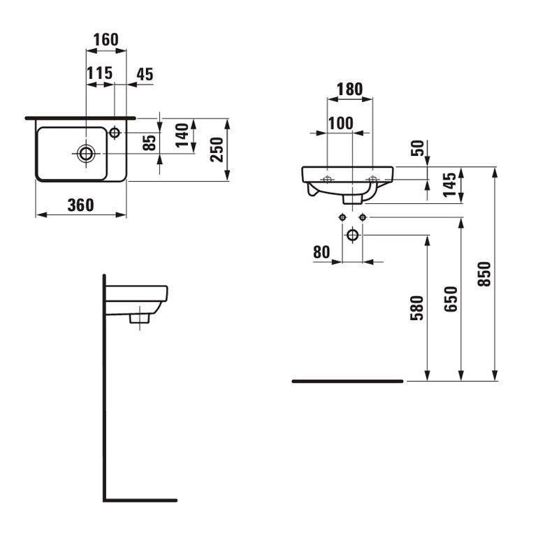 Раковина Laufen Pro S 36 см 8.1596.0.000.104.1