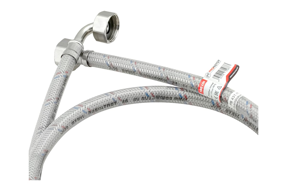 Подводка для стиральных машин угловая PROFACTOR LUXE в/в 3/4" - 100см PF WFH 591.100