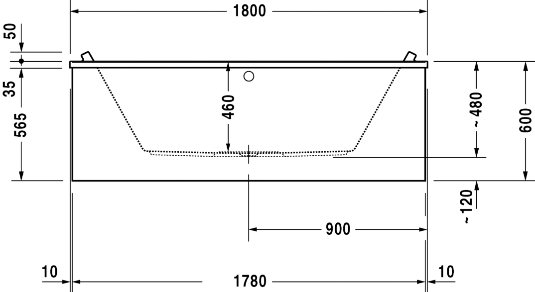 Акриловая ванна Duravit Starck 180x80 см, арт. 700338000000000