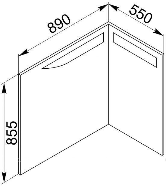 Зеркало De Aqua Трио Люкс 90x85 см, с подсветкой, R