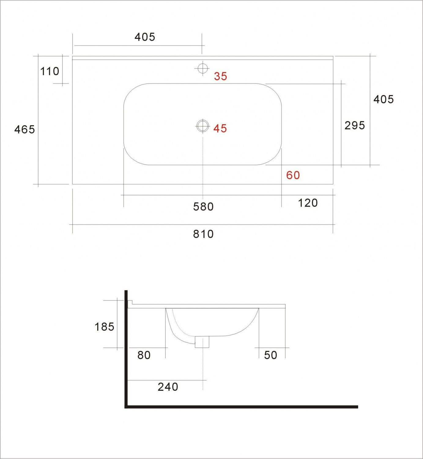 Мебель для ванной Art&Max Elegant 80 см, LED подсветка, белый глянец