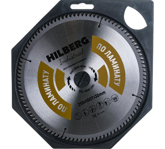 Диск пильный Industrial Ламинат (250x30 мм; 100Т) Hilberg HL250