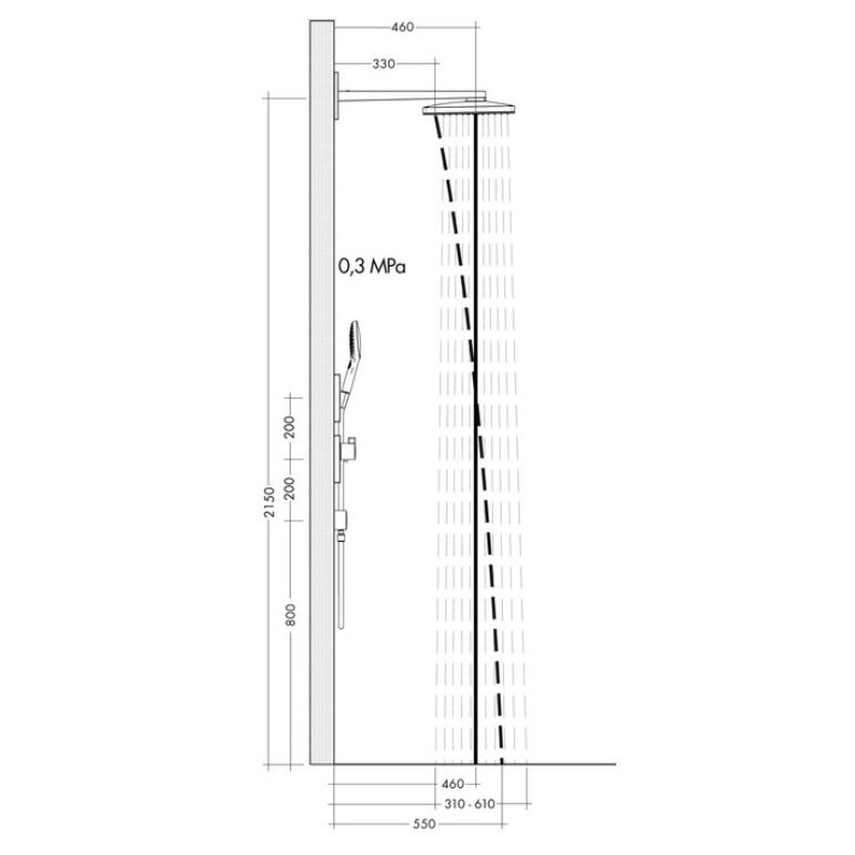 Верхний душ Hansgrohe Rainmaker Select 460 3jet 24007600 черный/хром