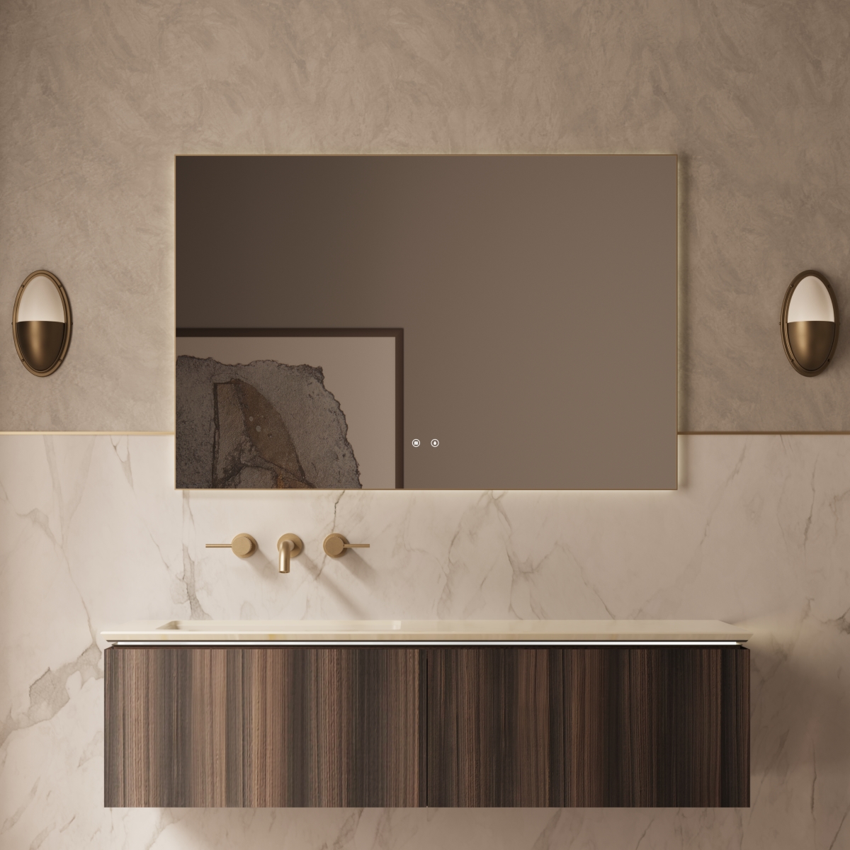 Мебель для ванной Vincea Luxe 140 см шпон натуральный орех