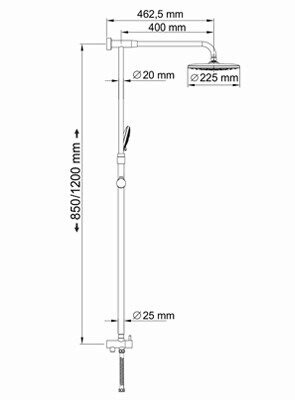 Душевая стойка WasserKRAFT A066 без смесителя