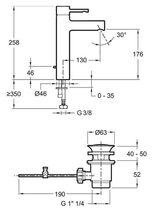 Смеситель для раковины Jacob Delafon Cuff E37303-CP