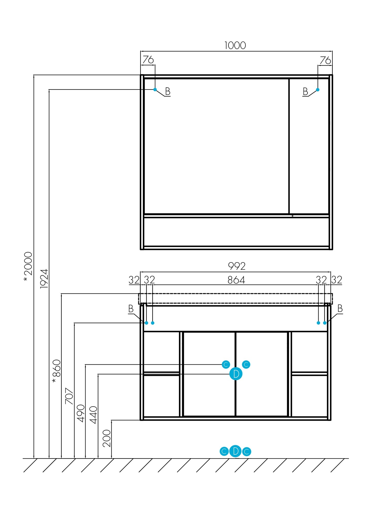 Тумба с раковиной Акватон Флай 100 см белый/дуб крафт 1A2375K0FAX10