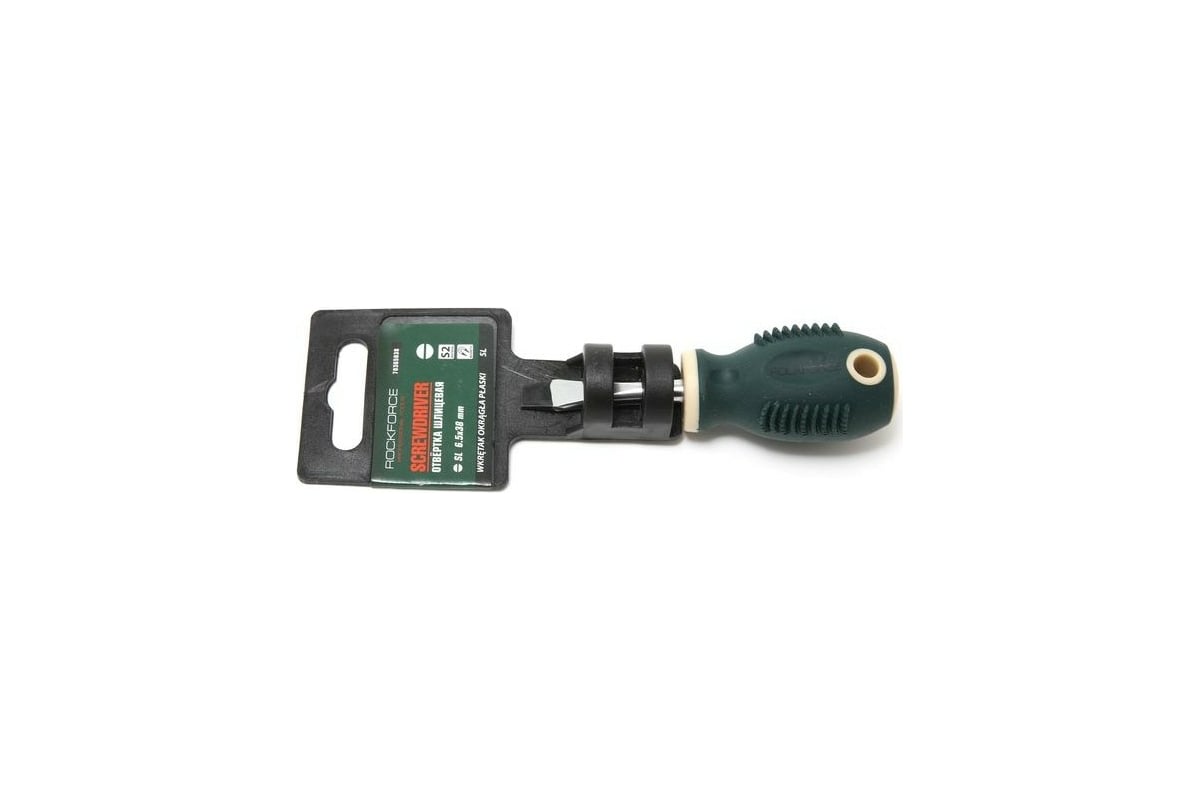 Шлицевая магнитная отвертка Rockforce Profi S2 SL6.5х30мм, на пластиковом держателе RF-70365030(28264)