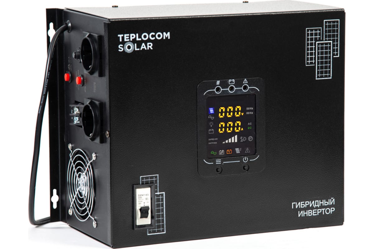 Многофункциональный инвертор Teplocom SOLAR-1500 220В 1500ВА 1050Вт 2412